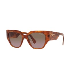 Vogue Eyewear Women's VO5409S Square Sunglasses, Yellow Havana/Violet Gradient Brown, 52 mm