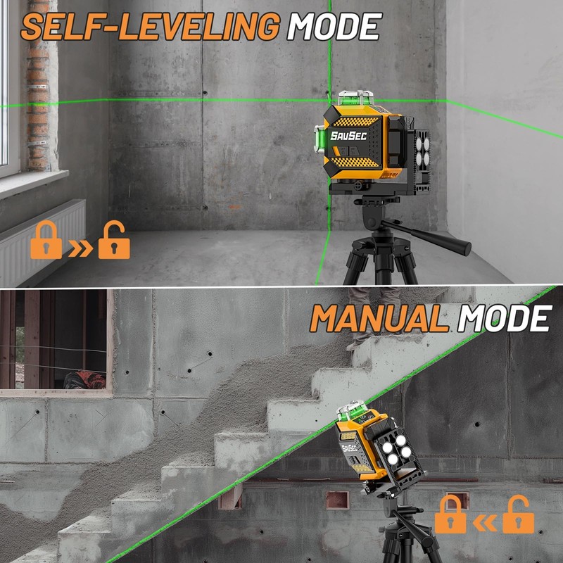 Laser Level 360 self leveling, SAVSEC 3 x 360° Brightness