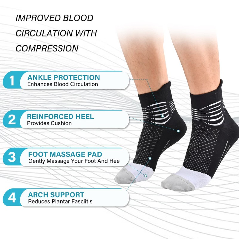 IRAMY Compression Ankle Support Running Socks for Women Men Coolmax