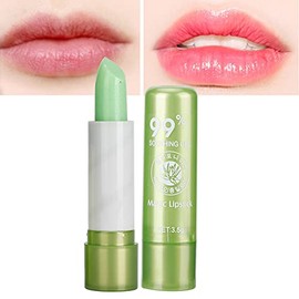 Bálsamo Labial de Aloe Vera que Cambia de Color - Brillo Labial Hidratante y Humectante para el Cuidado de los Labios - Color Único Sensible a la Temp
