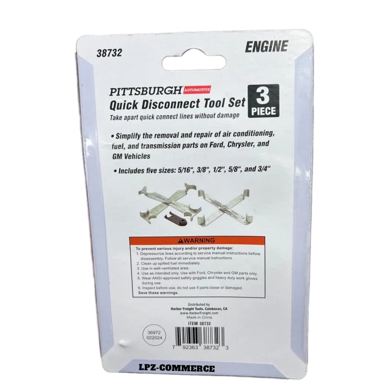 Pittsburgh 3pc Quick Disconnect Tool Set: Take Apart Quick Connect