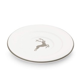 GMUNDNER KERAMIK Unterteller Kaffee Gourmet Durchmesser : 16 cm Grauer Hirsch Geschirr, handgemacht in Österreich