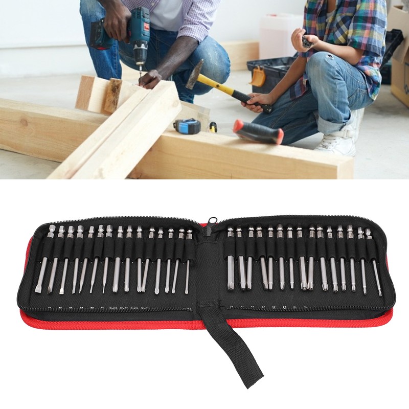 30Pcs Screwdriver Bit Magnetic Metal Slot Star Cross Tool Set