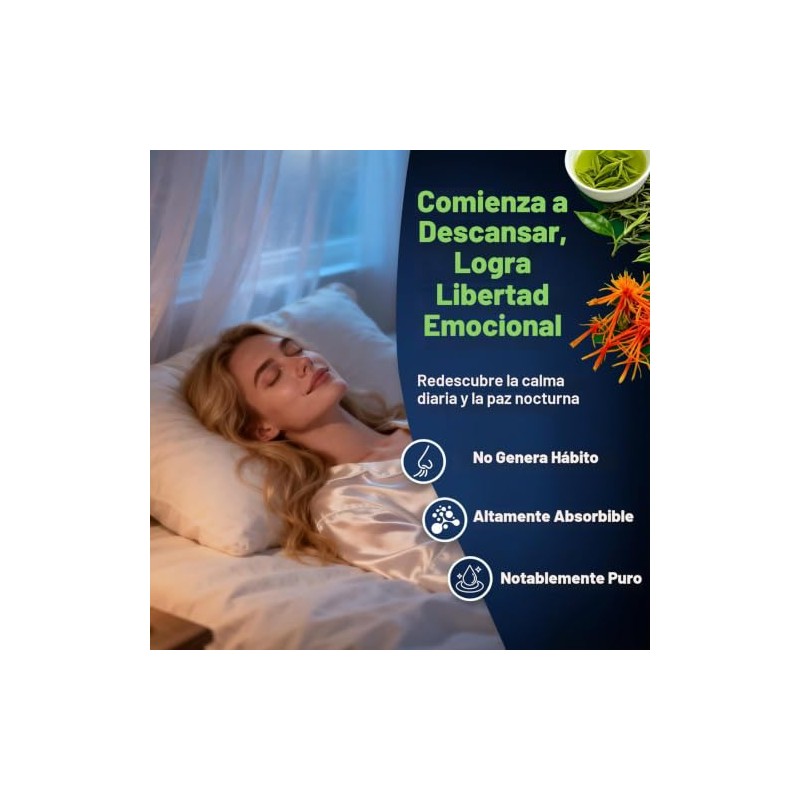 L-teanina 200mg con azafrán, GABA, glicinato de magnesio y VIT.B6