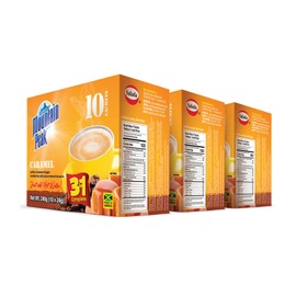 Jamaica Mountain Peak Caramel 3 in 1 Instant Coffee Mix, Coffee Creamer and Cane Sugar (30 Sachets x 24g), Rich Caramel Flavor, Smooth and Creamy, Just Add Water