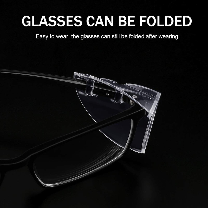 MELASA 12 Pairs Eye Glasses Side Shields, Flexible Slip on