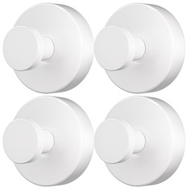 SOCORIA Suction Hooks for Shower, Mirror, Wall, Hanging Towels (White, 4 Pieces)