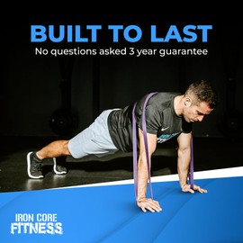 Purple Resistance Bands Crossfit Gym Heavy Duty Pull Up. Fitness Rubber Training Band for Workout Stretching Flexibility Mobility Power.