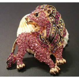 Betsey Johnson LION King LEO Zodiac ASTROLOGY Rhinestone Necklace Pendant Betsey Johnson Brooch