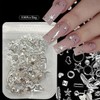500Pcs Silver Nail Charms for Nails Art Kit Alloy Star