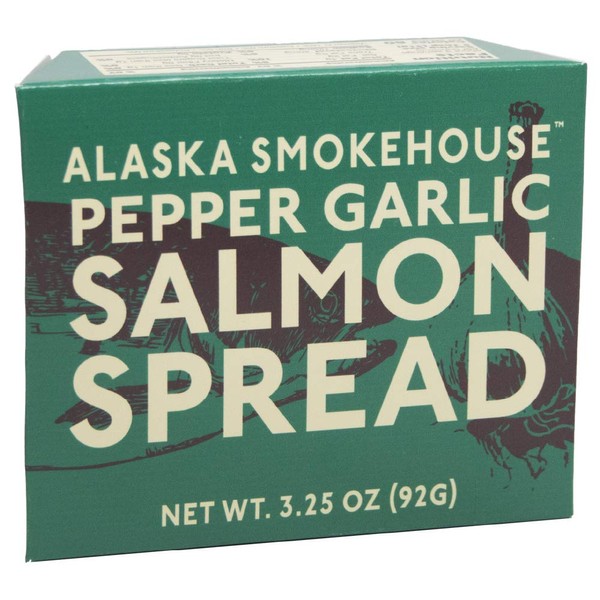 Alaska Smokehouse Pepper Garlic Salmon Spread Serving Design, 3.5 Ounce Boxes (Pack of 6)