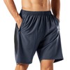 HMIYA Men's Sports Shorts, Quick-Drying Shorts with Zip Pocket, gray