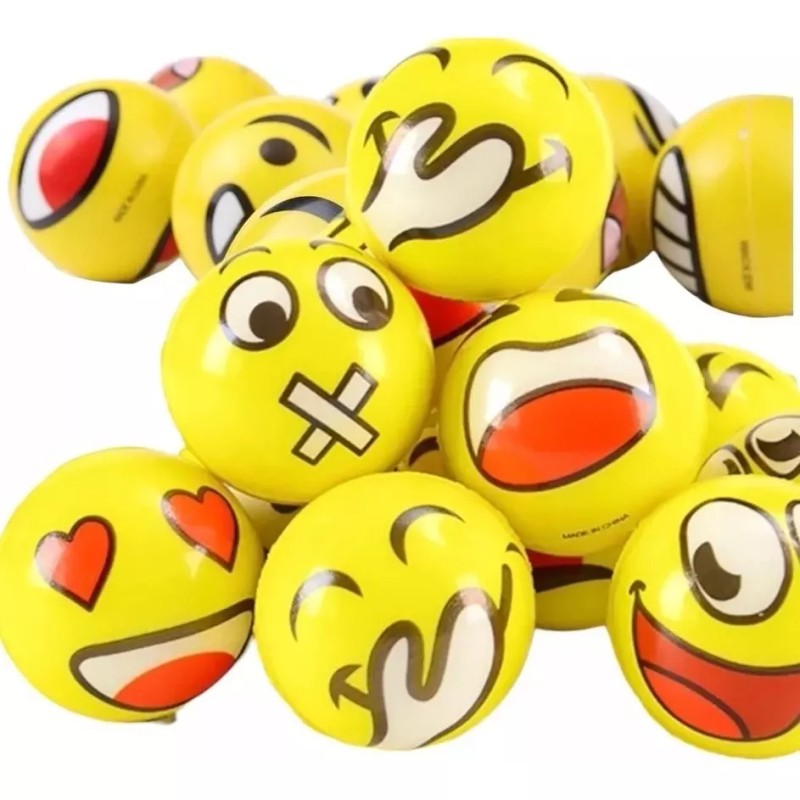 KFMX 12 Pelotas Caritas Antiestres De Esponja Suaves Fiesta Bolo