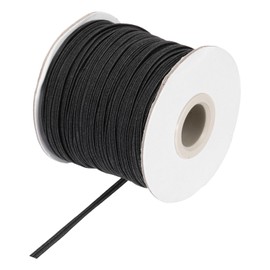 MECCANIXITY Elastic Sewing Bands 1/8 Inch Wide 50 Yards Black Knit High Elasticity Stretch Elastic Bands Cord for Sewing, Wigs, Waistband, Pants, DIY Crafts