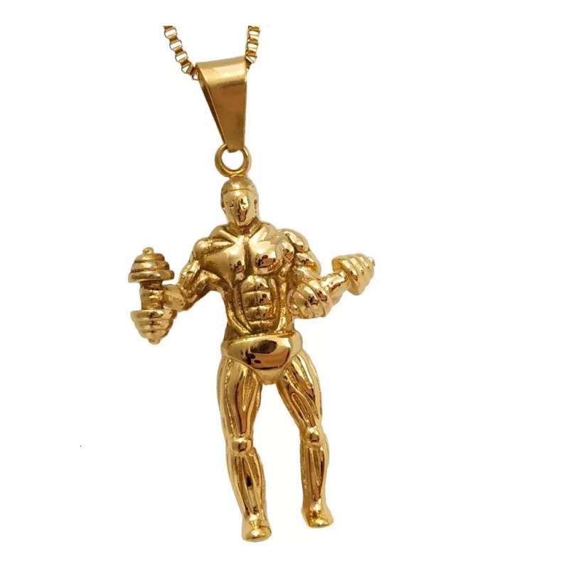 GYMS Collar Dije Fisicoculturista Hombre Pesas Gym Gimnasio Fit