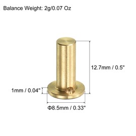 PATIKIL 2g Golf Brass Tip Weights, 3 Pack 12.7x8.5mm Plug Insert Fit Carbon Wood Iron Steel Shafts, for Golf Club Sports, Copper