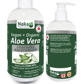ORGANIC Aloe Vera, Vegan + Soothing Moisturizer, 99% PURE, Cold Pressed, Made in Canada (120ml)