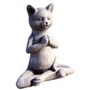 Buddha Cat Statue Zen Prayer Pose Home Memorial Decor Meditation