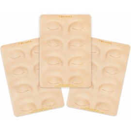 BRAWNA Piel de Práctica 3D para Cejas y Delineador para Principiantes y Profesionales Pack 3 Pzas, 4 Formas Silicona Premium Microblading