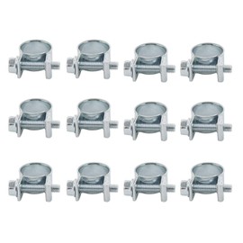 ISPINNER 12pcs 12-14mm Mini Fuel Injection Hose Clamps Adjustable Pipe Hose Clip Tube Clamps (15/32" - 9/16" Dia)