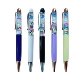 Sikyby Butterfly Glow In The Dark Cute Floater Liquid Writing Journaling Office Pen Unique Gift For Women Men Set of 5 Pens