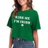 St. Patrick's Day Shirt Women Crop Tops Kiss Me I'm