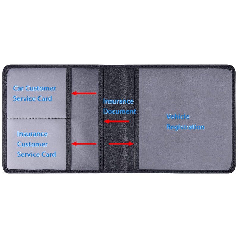 Wisdompro Car Registration and Insurance Card Holder 2 Pack PU