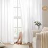 HOMEIDEAS Non-See-Through White Privacy Sheer Kitchen Curtains 24 Inches Long
