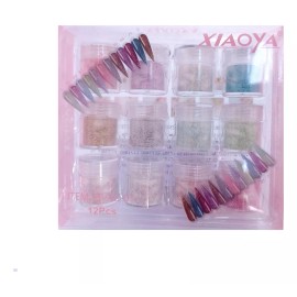 Xiaoya Kit Para Uñas De Acrilico 12 Color Basicos Pastel Neon 10g Color Diamond Glitter