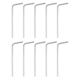 sourcing map 10pcs Hex Key Wrench 1/16" 45# Carbon Steel L-Shape Hexagon SAE Wrenches Repairing Tool for Home DIY Bike Motorcycle Repair, Silver Tone