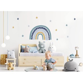 Little Deco DL922-1 Wall Sticker Rainbow with Stars for Children's Room