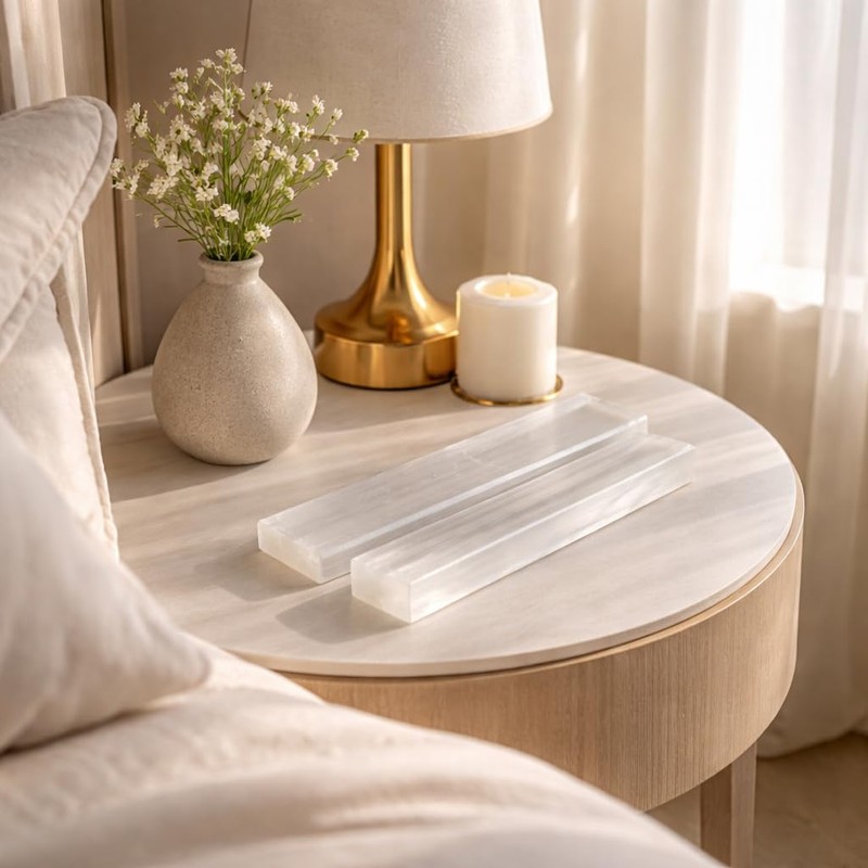 NKlaus Selenite Rod 19.5cm - Charging Plate for Gemstone Charging,