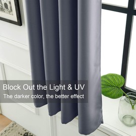 LA PALMA Thermal Insulated Blackout Darkening Grommet Living Room Curtains Window Drapes for Bedroom Pack of 2 Panels