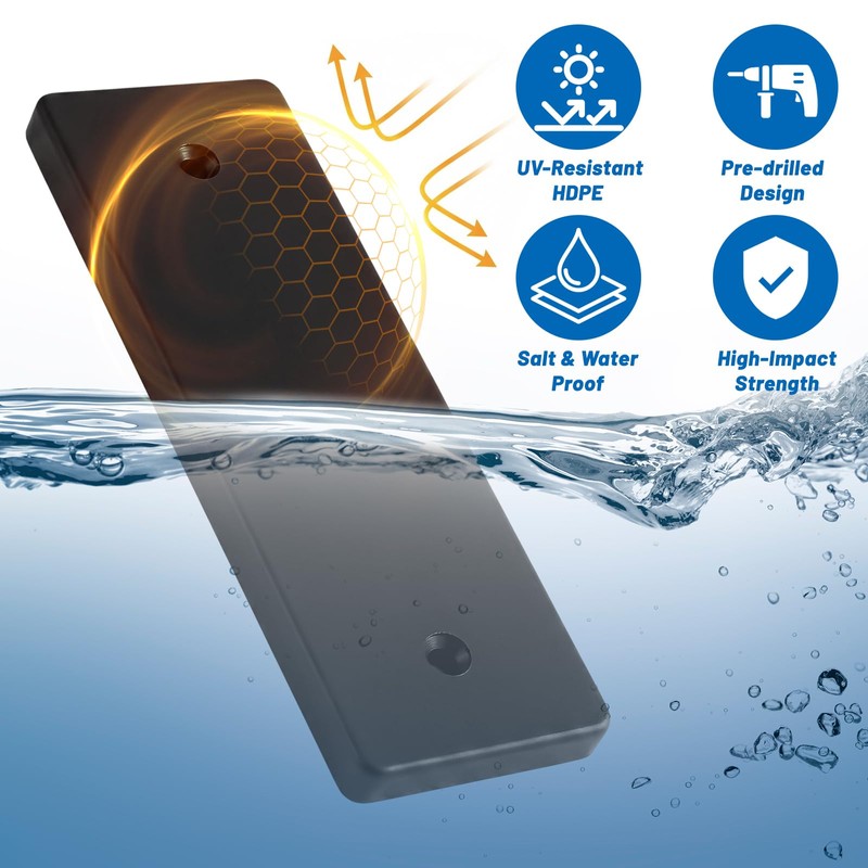 Verdanzia Transducer Mounting Plate with Screws, UV-Resistant Transducer Mounting Board