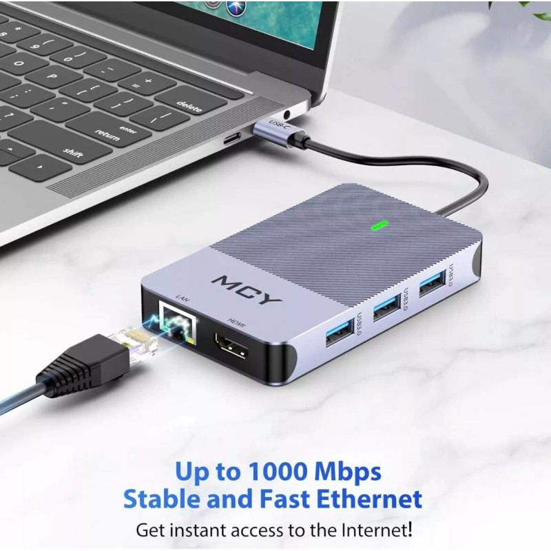MCY USB C Docking Station, MCY 8-in-1 Laptop Docking Station
