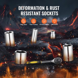 Happybuy 207-Piece Mechanics Tool Set, 1/4" 3/8" 1/2" Drive Sockets, SAE & Metric Kit with Bits, Wrenches, Ratchet Handle, Accessories & Plastic Case, for Automotive Repair