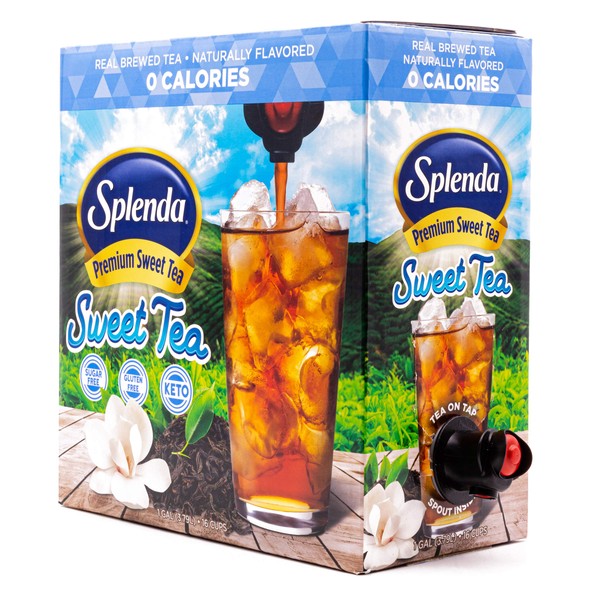 SPLENDA Premium Sweet Tea On Tap, Sweetened With Splenda (128 fluid ounces / 1 gallon) Bag In Box Liquid, Ready to Drink (Sweet Tea)
