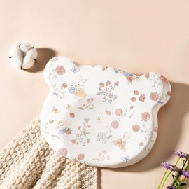 ARefugen Soft Memory Foam Baby Pillow - Cute Breathable Cozy Portable Pillow Head and Neck Support for Home Travel Car Seats (Rabbit)