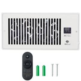 GCJ registered booster fan, Fits Wall and Floor Register 4” x 12” Holes, with remote control and thermostat control, and adjustable speed. White.