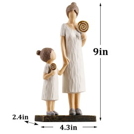 Mother and Daughter Figurines, Home Decor Resin Mother and Daughter Statue Gifts, Gifts for Mom from Daughter, Mother Daughter Gifts, Family Sculpture for Bedroom Living Room Tabletop Bookcase Decor