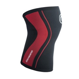 Rehband Knee Support 3 mm Neoprene, Lightweight Knee Support for Men and Women, Bandage Knee for Endurance Sports, Breathable Sports Bandage, Colour: Black/Red, Size: L