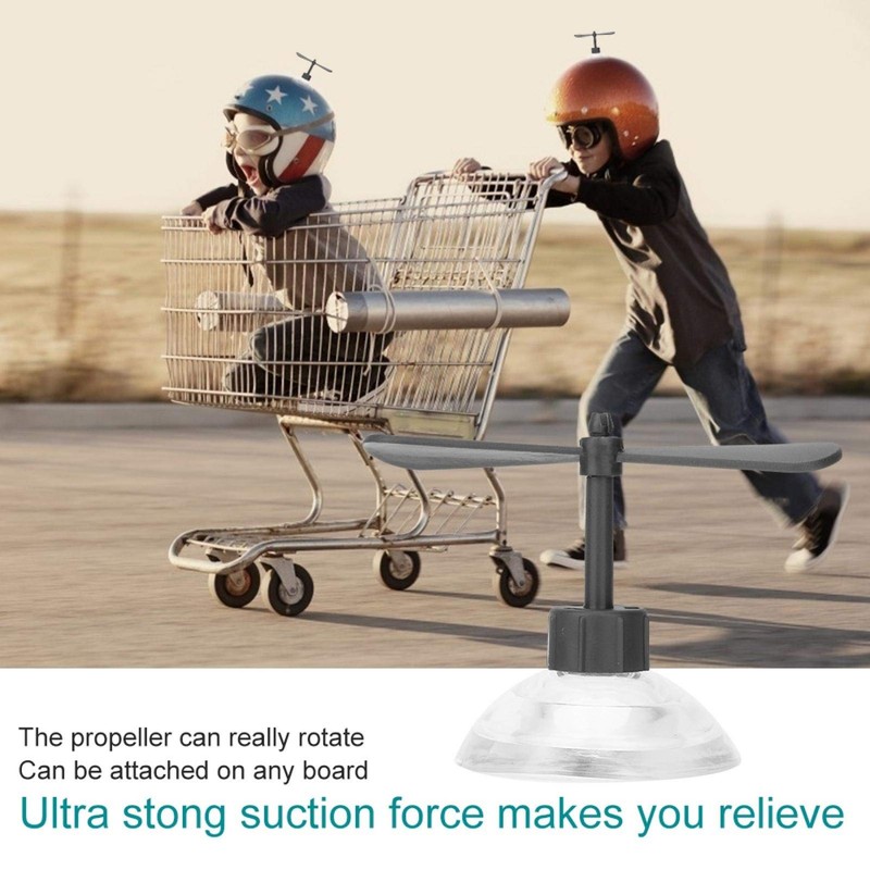 Aramox Bike Helmet Propeller, Decorative Helmet Suction Cup Rubber and