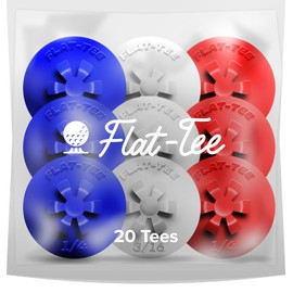 Flat-Tee Golf Tee (1/4" & 3/16" (4.76mm & 6.35mm), Red/White/Blue)