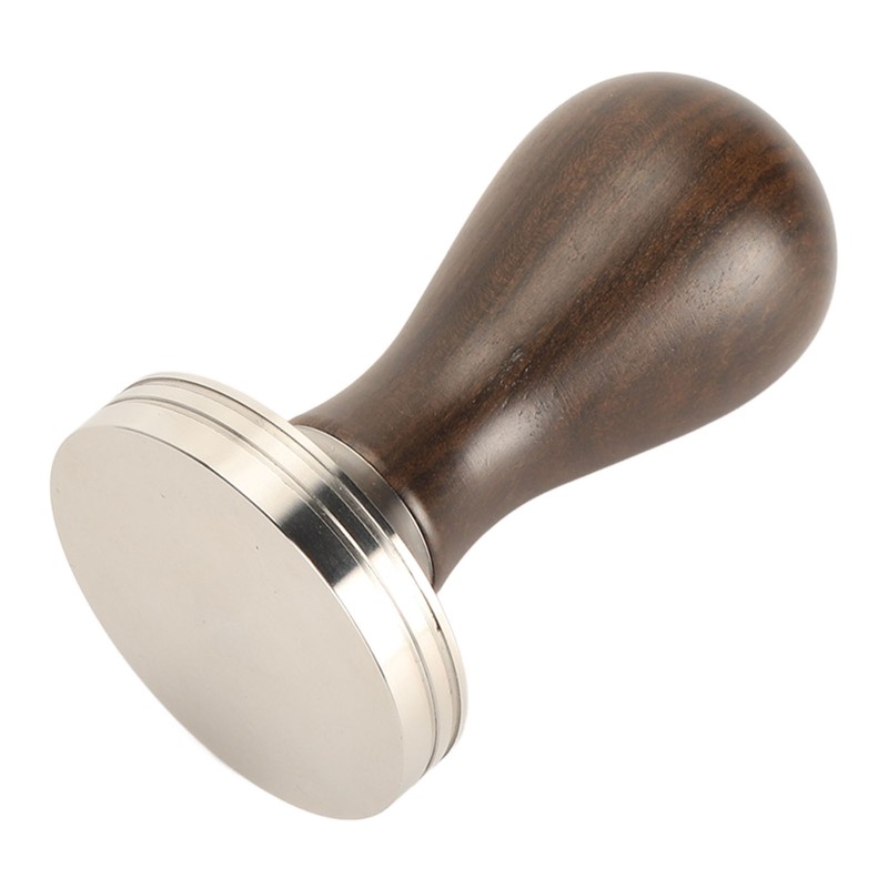 Coffee Tamper Solid Wood Handle Stainless Steel Easy to Use