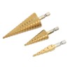 3Pcs Step Cone Drill Bit 6.35mm Hex Shank High Speed