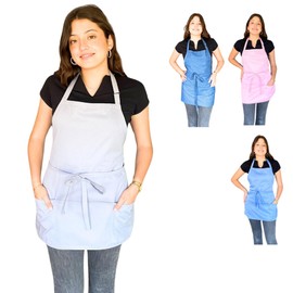 Grey Apron for women with pockets. Server aprons with 3 pockets. Waterproof apron. Waitress Apron. Aprons for cooking. (GREY 57)