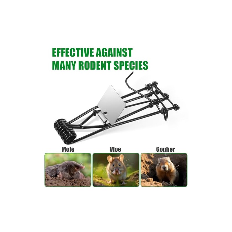 8 Pack Mole Gopher Traps for Outdoor Lawn and Garden,