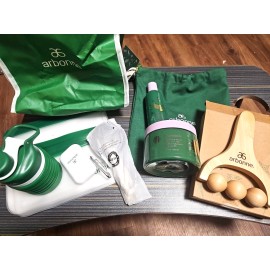 Assorted Luxury Brands ARBONNE GIFT SET.  11 Pc, Including Ginger Body Wash, Body Roller, Gel And More