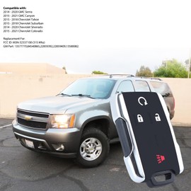 4 Buttons Keyless Entry Replacement for Chevy Silverado/GMC Sierra 1500 2500HD 3500HD 2014-2020, Chevy Colorado/GMC Canyon 2015-2021,Car Remote Start Control (FCC: M3N-32337100) (Set of 2)