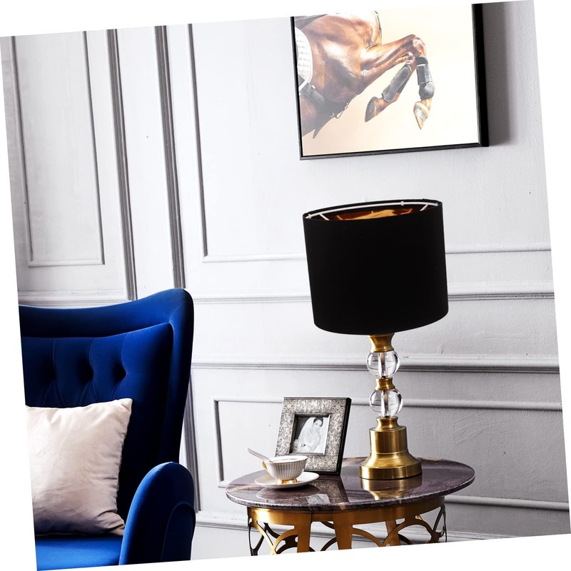GRIRIW Round Linen Fabric Pendant Lamp Shade Decorative Lampshade for